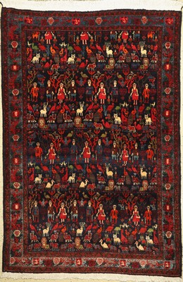 Seltener Senneh alt, Persien, um 1950, Wolle geknüpft auf Baumwolle, ca. 200 x 137 cm, EHZ: 2, Sehr guter Zustand