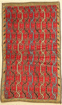 Antiker Kurdenteppich, Türkei, um 1900, Wolle geknüpft auf Wolle, ca. 170 x 100 cm, EHZ: 3, (Schwarz oxidiert)