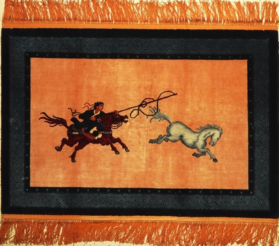 Seiden Peking alt, China, um 1960, reine Naturseide, ca. 185 x 130 cm, EHZ: 2