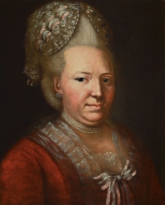 Süddeutscher Künstler, um 1680-1720, Porträt einer Adelsdame mit Demi-Parure, Öl/Lwd, doubliert, 53 x 43 cm, Rahmen