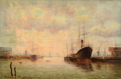 Zuschreibung: Albert Baertsoen, 1866 Gent - 1922 ebenda, Studium an der Akademie Gent bei Jean Delvin u. Gustave den Duyst, 1900 Gold-Medaille auf d. ...