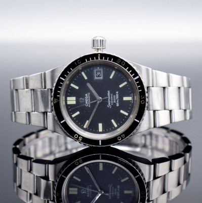 OMEGA Seamaster Cosmic 2000 seltene Herrenarmbanduhr in Stahl/Stahlband, Schweiz um 1972, Automatik, Spezial Monocoque-Geh., schwarze Drehlünette m. ...