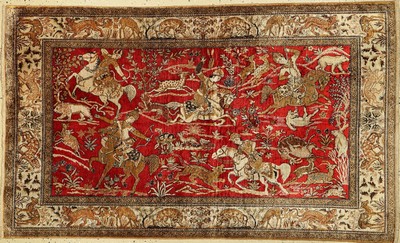 Ghom Seide, Persien, ca. 60 Jahre, reine Naturseide, ca. 170 x 103 cm, EHZ: 3