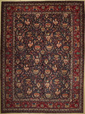 Vasen Kaschmar alt, Persien, um 1940, Wolleauf Baumwolle, ca. 408 x 303 cm, EHZ: 3
