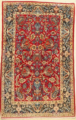Esfahan fein, Persien, ca. 60 Jahre, Korkwolle mit und auf Seide, ca. 175 x 113 cm,EHZ: 2-3
