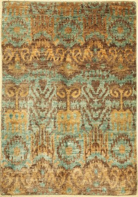 Europäischer Teppich, (Ikat Muster), um 1960, Wolle auf Baumwolle, ca. 240 x 170 cm, EHZ: 2