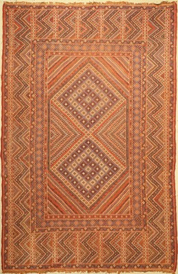 Sumakh alt, Marokko, ca. 60 Jahre, Wolle auf Baumwolle, ca. 300 x 200 cm, EHZ: 2-3
