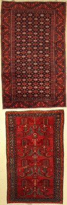 2 Persische Teppiche, Belutsch, ca, 50 Jahre, Wolle auf Baumwolle, ca, 223 x 134 cm, EHZ: 2-3, Hamadan, ca, 60 Jahre, Wolle auf Baumwolle, ca, 198 x ...