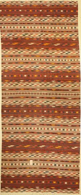 Kelim alt, Turkmenistan, um 1940, Wolle aufWolle, ca. 315 x 130 cm, EHZ: 3, (paar gestopfte Löcher)