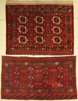 2 Antike Tschowal, Turkmenistan, 19. Jhd, Wolle auf Wolle, ca. 165 x 95 cm, EHZ: 2-3