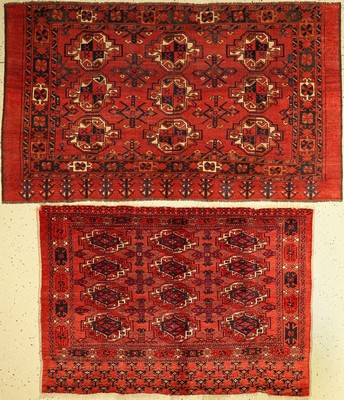 2 Antike Tschowal, Turkmenistan, 19. Jhd, Wolle auf Wolle, ca. 172 x 102 cm, EHZ: 3-4