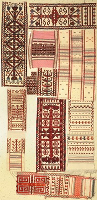 Konvolut aus 11 Zeltbändern, Turkmenistan, 19. Jhd, Wolle auf Wolle, ca. 120 x 40 cm(Grösster), EHZ: fragmente