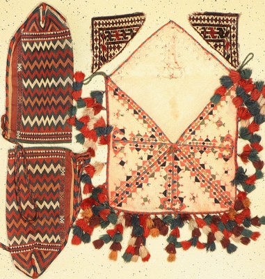 Konvolut aus 5 Lots, Turkmenistan, um 1900,Wolle, ca. 85 x 55 cm, EHZ: 2-3