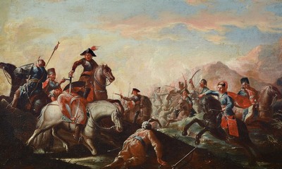 Umkreis: Georg Philipp I. Rugendas, 1666 Augsburg - 1742 ebenda, Lehre beim Augsburger Historienmaler Isaak Fisches, Studienreise nach Rom, ...