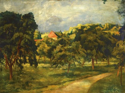 Willy Egler, 1887 Bad Rappenau-1953 Karlsruhe, Landschaft, Öl/Lwd, rechts unten signiert, rest., ca. 60x80cm, R. ca. 76x96cm