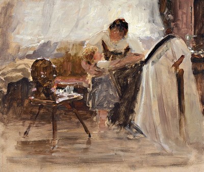 Alexander Koester, 1864 Berg Neustadt - 1932 München, Öl/Malkarton, rückseitig Nachlaßstempel und Etikett der Bayerischen ...