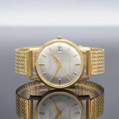 DUGENA Herrenarmbanduhr in GG 585/000 mit Microrotor Kaliber 1010A inklusive GG 585/000 Band, Schweiz um 1960, Automatik, 3-teil. Geh., Boden & ...