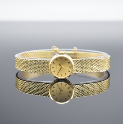 TISSOT Damenarmbanduhr in GG 585/000 mit GG 585/000 Goldband, Schweiz um 1960, Handaufzug, 2-teil. Geh., Boden aufgedr., orig. Milanaiseband, verg. ...