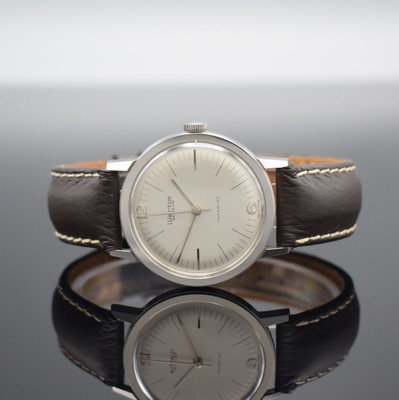 WERBA sehr seltene Armbanduhr mit springender Zentralsekunde in Stahl, Schweiz um 1965, Handaufzug, 2-tlg. Geh., Boden verschr., sehr schönes & ...