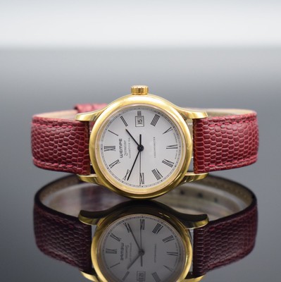 WEMPE Chronometer Damenarmbanduhr Serie Zeitmeister, Automatik, verg. Geh. inkl. Lederband m. orig. Dornschließe, Boden 6-fach verschr., emailfarb. ...