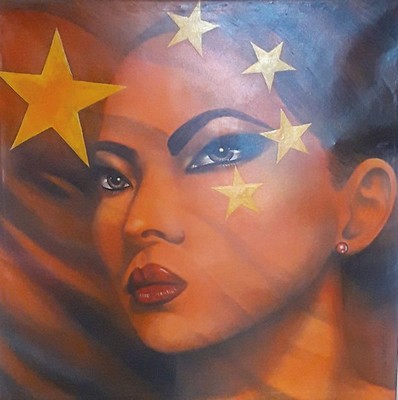 Doris Zeidlewitz, geb. 1959, Studium am Städel in Frankfurt und an der Hochschule für Gestaltung Offenbach, hier: China Woman, Öl/Lwd, signiert, ...
