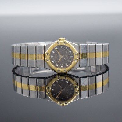 CHOPARD St. Moritz Damenarmbanduhr Referenz 8024, Schweiz um 1990, quarz, Edelstahl & Gold komb., Stülpgeh., 8-fach verschr. Goldlünette, ...