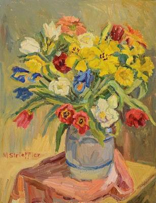 Marie Strieffler, 1917 Landau - 1987 ebenda, Studium an der Staatsschule f. angewandte Kunst München u. der Akademie München bei Diez, Kaspar u. ...