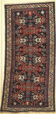 Antiker Seichur, Kaukasus, 19. Jhd, Wolle auf Wolle, ca. 288 x 142 cm, EHZ: 4