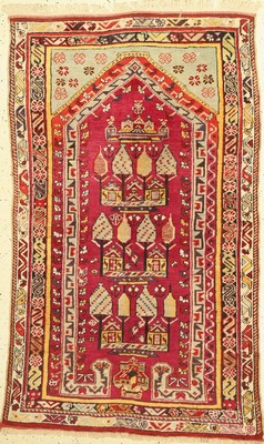 Antiker Kirsehir (Friedhofteppich), Türkei,um 1900, Wolle auf Wolle, ca. 152 x 92 cm, EHZ2-3(kleines Loch).