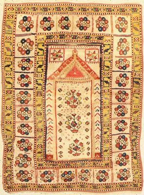 Antiker Milas, Türkei, um 1900, Wolle auf Wolle, ca. 130 x 97 cm, EHZ: 3-4