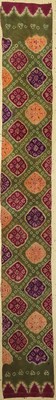 Brusttuch alt, Bali, Indonesien, um 1940/50, Seide handgewebt, ca. 230 x 32 cm, Rapportmuster in violett, rot und orange, guter Zustand