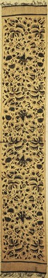 Batik-Schal, mit Vögeln und Pflanzen, Yogyakarta, Indonesien, um 1940/50, Seide, ca. 280 x 50 cm, guter Zustand (kleine Löcher)
