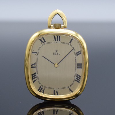 EBEL Frackuhr in GG 750/000, Schweiz um 1970, Handaufzug, Boden aufgedr., goldfarb. Zifferbl. m. röm. Zahlen, schwarze Zeiger, Kal. 97B, M. ca. 40 x ...