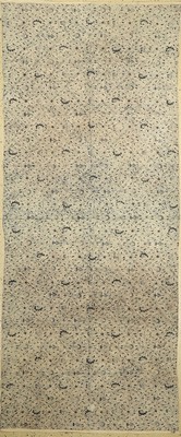 Batik Sarong, traditionelle Kleidung mit feinem Band und Ranken Rapportmuster, Indigoblau, handbedruckt, Yogyakarta, Indonesien, um 1940/50, ...