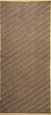 Batik Sarong, traditionelle Kleidung, diagonale Bänder in ineinandergreifendem Javanesischischem Muster, Indigoblau/Braun, Yogyakarta, indonesien, ...