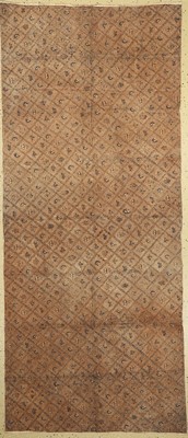 Batik Sarong, traditionelle Kleidung, Allover-Muster mit Knospen, Vögeln Blättern, Indigoblau/Braun, handbedruckt, Yogyakarta, Indonesien, um ...