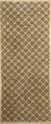 Batik Sarong, traditionelle Kleidung, Allover-Rankenmuster, Indigoblau/Braun, handbedruckt, Yogyakarta, Indonesien, um 1940/50, Baumwolle, ca. 240 x ...