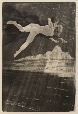 Max Klinger, 1857 Leipzig - 1920 Großjena, "Sehnsucht" (1909), Aquatintaradierung, unsigniert, unter PP u. Glas gerahmt, 49.8 x 33.5 cm,