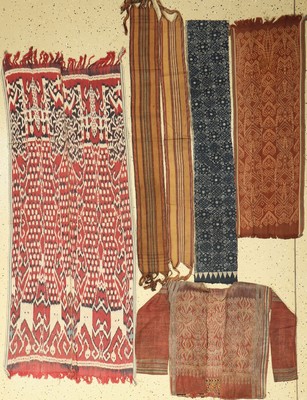 6 lots Stammesteile aus Baumwolle, handgewebt, um 1950, verschiedene Grössen, gebraucht