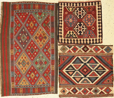 3 Taschenfronten, Schahsawan, Persien, um 1900, Wolle auf Wolle, ca. 100 x 62 cm, EHZ: 3
