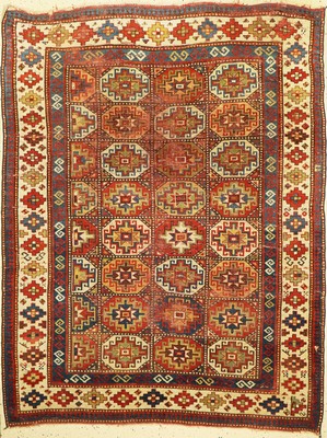 Memling-Gül Kazak, Kaukasus, 19. Jhd, Wolleauf Wolle, ca. 210 x 160 cm, EHZ: 4-5