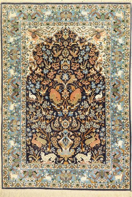 Esfahan fein, Persien, ca. 50 Jahre, Korkwolle mit und auf Seide, ca. 160 x 111 cm,ca. 1,0 Mio. Kn/qm, EHZ: 2