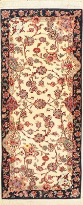 Esfahan fein, Persien, um 1950, Korkwolle mit und auf Seide, ca. 170 x 73 cm, EHZ: 2