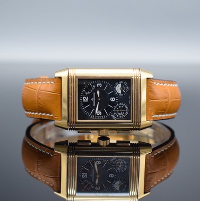 Jaeger-LeCoultre Herrenarmbanduhr Reverso Grande GMT in Rosegold 750/000 Referenz Q3022420 / 240.218, Handaufzug, beids. vergl., um 180 Grad drehb. ...
