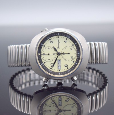 CHRONOSPORT seltener Armbandchronograph, Automatik, Schweiz um 2004, Edelstahlgeh. inkl. neutr. Flexband, Boden & Krone bei 9 verschr., ...