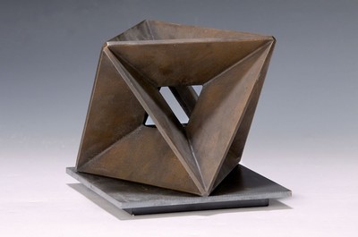 Unbekannter zeitgenössischer Bildhauer, Rhombus, Bronze, ca. 15x15x20cm