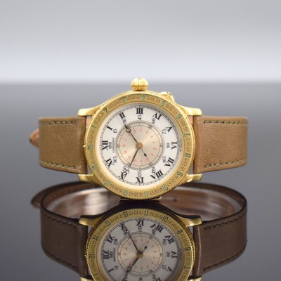 LONGINES Stundenwinkeluhr nach Charles A. Lindbergh, Schweiz verk. lt. beil. Pap. 05/1990, Automatik, Ref. 989.5216, Geh. in GG 750/000, Boden ...