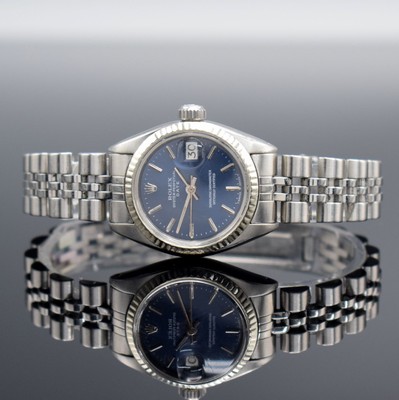 ROLEX Damenarmbanduhr Oyster Perpetual Date Referenz 6917, Automatik, Schweiz um 1977, Edelstahlgeh. inkl. Jubileeband m. Faltschl., Boden & Krone ...