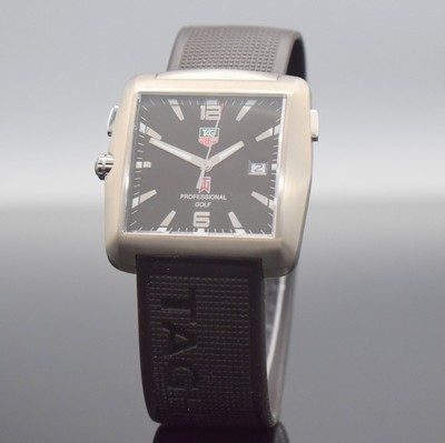 TAG HEUER Professional Golf Herrenarmbanduhr by Tiger Woods Referenz WAE1110, Schweiz um 2004, quarz, aufklappbares Titangeh. inkl. orig. ...