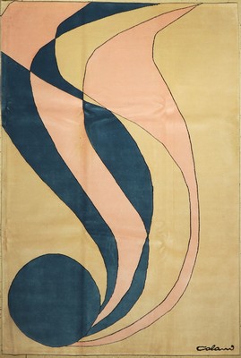 Colani fein Signiert, Indien, ca. 30 Jahre,Wolle auf Baumwolle, ca. 295 x 200 cm, EHZ: 2,(verschmutzt)